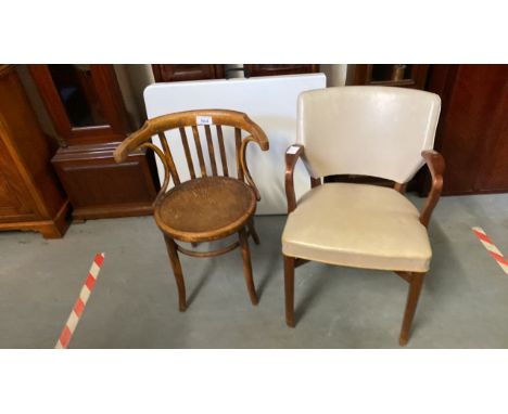  Sale Item:    BENTWOOD CHAIR &amp; WOODEN ARMCHAIR (AF)  Vat Status:   No Vat   Buyers Premium:  This lot is subject to a Bu