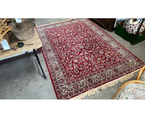  Sale Item:    LARGE RED RUG APPROX 96" X 68"   Vat Status:   No Vat   Buyers Premium:  This lot is subject to a Buyers Premi
