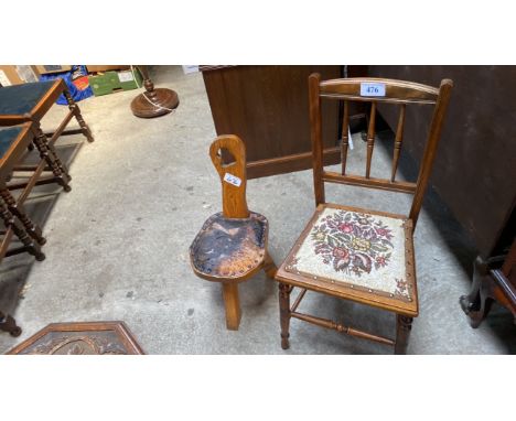  Sale Item:    SMALL OAK CHAIR &amp; BEDROOM CHAIR (AF)  Vat Status:   No Vat   Buyers Premium:  This lot is subject to a Buy