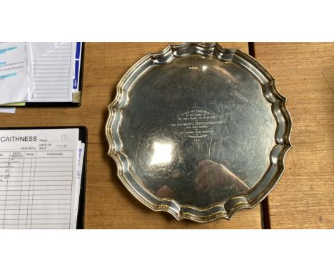  Sale Item:    SILVER PRESENTATION TRAY 1390 GR   Vat Status:   No Vat   Buyers Premium:  This lot is subject to a Buyers Pre