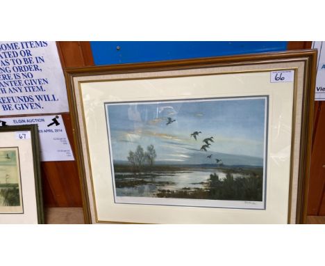  Sale Item:    PRINT-PETER SCOTT BY DARKNESS THE MARSH IS FULL OF MALLARDS  Vat Status:   No Vat   Buyers Premium:  This lot 