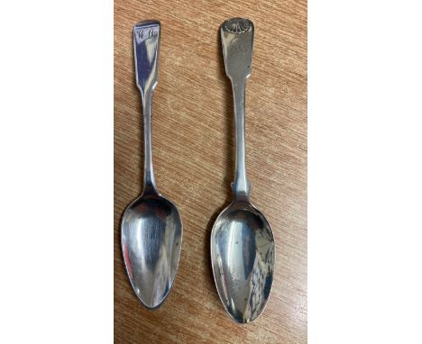  Sale Item:    2 ODD SCOTTISH SILVER TEASPOONS   Vat Status:   No Vat   Buyers Premium:  This lot is subject to a Buyers Prem