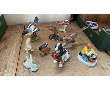  Sale Item:    BOX ASSORTED ORNAMENTS BESWICK DOULTON GOEBEL ETC (AF)  Vat Status:   No Vat   Buyers Premium:  This lot is su