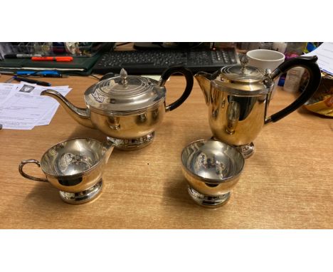 Sale Item:    4 PCE SILVER PLATED TEA SERVICE   Vat Status:   No Vat   Buyers Premium:  This lot is subject to a Buyers Prem