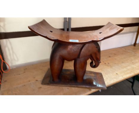  Sale Item:    LARGE CARVED ELEPHANT SEAT (AF)   Vat Status:   No Vat   Buyers Premium:  This lot is subject to a Buyers Prem