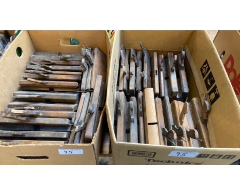  Sale Item:    2 BOXES WOODEN PLANES-SOME NO BLADES (AF)  Vat Status:   No Vat   Buyers Premium:  This lot is subject to a Bu