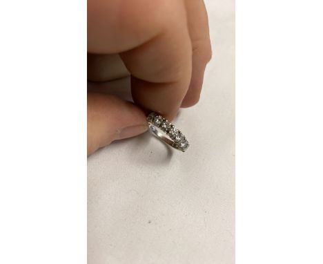  Sale Item:    18 CT WHITE GOLD 7 STONE DIAMOND RING  Vat Status:   No Vat   Buyers Premium:  This lot is subject to a Buyers