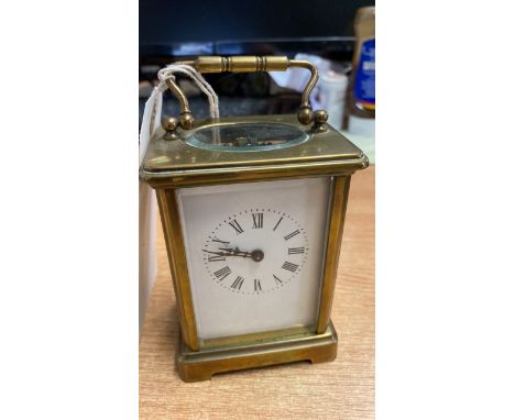  Sale Item:    BRASS CARRIAGE CLOCK   Vat Status:   No Vat   Buyers Premium:  This lot is subject to a Buyers Premium of 15% 
