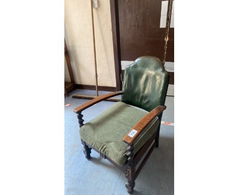  Sale Item:    OAK BARLEY TWIST ARM CHAIR (AF)   Vat Status:   No Vat   Buyers Premium:  This lot is subject to a Buyers Prem