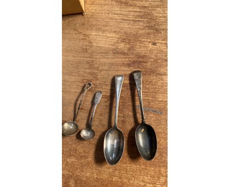  Sale Item:    BOX 4 ASSORTED SILVER SPOONS   Vat Status:   No Vat   Buyers Premium:  This lot is subject to a Buyers Premium