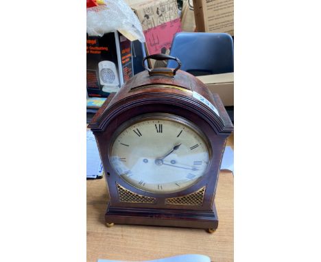  Sale Item:    MAHOGANY CASED BRACKET CLOCK(AF)   Vat Status:   No Vat   Buyers Premium:  This lot is subject to a Buyers Pre