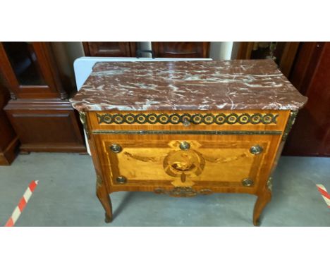  Sale Item:    MARBLE TOP ORMOLU DRAWERED CABINET  Vat Status:   No Vat   Buyers Premium:  This lot is subject to a Buyers Pr