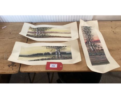  Sale Item:    3 UNFRAMED W C PAINTINGS (AF)   Vat Status:   No Vat   Buyers Premium:  This lot is subject to a Buyers Premiu