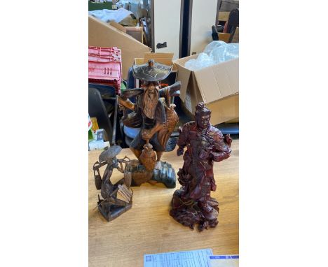  Sale Item:    3 HARD WOOD FIGURAL CARVINGS(AF)   Vat Status:   No Vat   Buyers Premium:  This lot is subject to a Buyers Pre