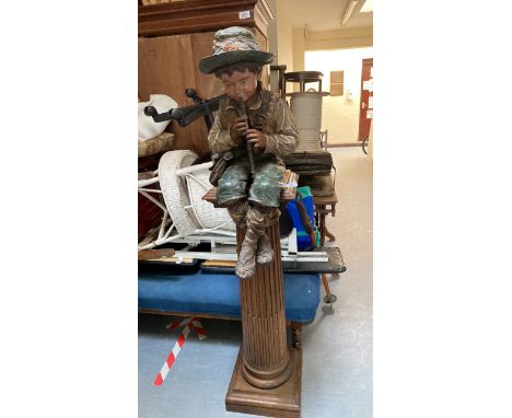  Sale Item:    ITALIAN TERRACOTTA SHEPHERD BOY ON REVOLVING PEDESTAL  Vat Status:   No Vat   Buyers Premium:  This lot is sub