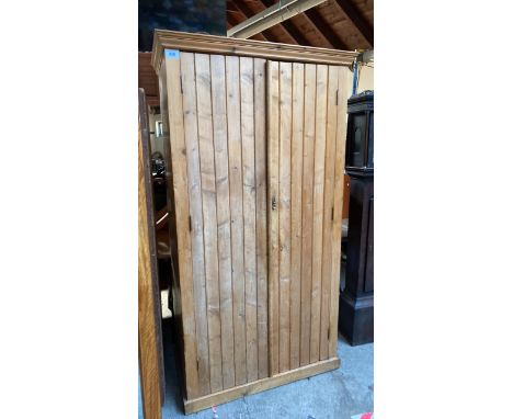  Sale Item:    TALL SHELVED 2 DOOR CUPBOARD- PINE  Vat Status:   No Vat   Buyers Premium:  This lot is subject to a Buyers Pr