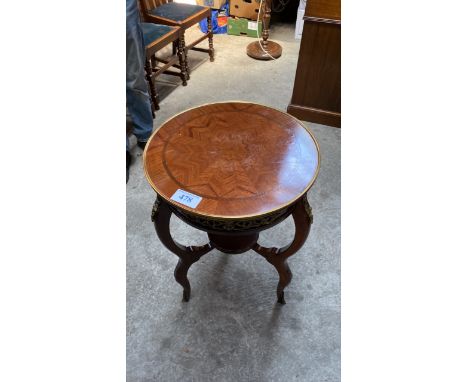  Sale Item:    REPRO ROUND MAHOG. ORMOLU TABLE   Vat Status:   No Vat   Buyers Premium:  This lot is subject to a Buyers Prem