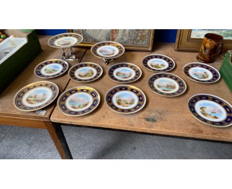  Sale Item:    DECORATED FRUIT SET GILT EDGING PAINTED PANELS (AF)  Vat Status:   No Vat   Buyers Premium:  This lot is subje