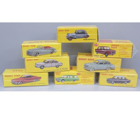 Eight boxed and sealed Dinky Toys, Norev France issues, model numbers: 245, 519, 540, 548, 531, 547,24X, 24N