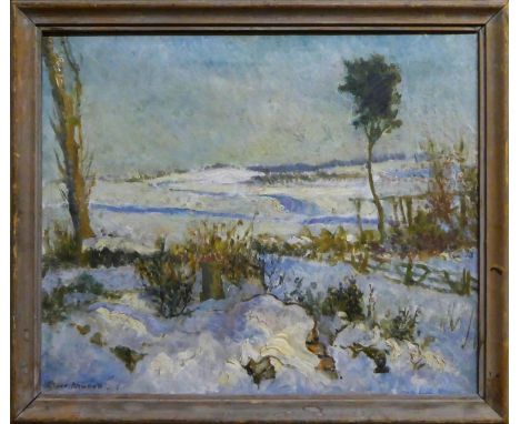 CLAIRE ATWOOD (British, 1886 ? 1962) 'Welland Marshes', oil on canvas, signed lower left, exhibited at the New English Art Cl