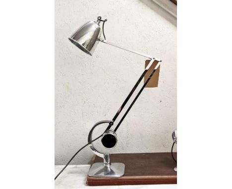 HADRILL &amp; HORSTMANN COUNTERPOISE DESK LAMP, 85cm H extended, chromed and polished metal. 