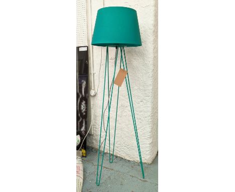 FLOOR LAMP, 141cm H, contemporary hairpin design, with shade. 