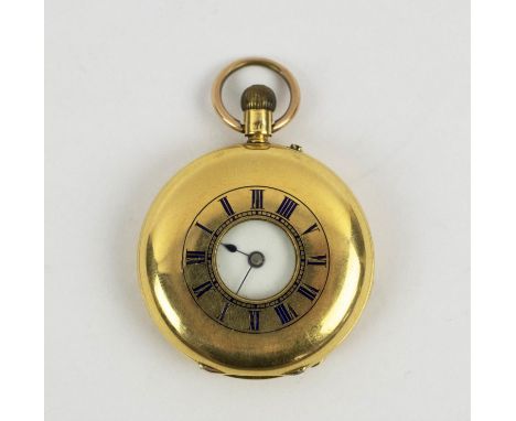 VICTORIAN 18CT GOLD POCKET WATCH, London 1883, the movement inscribed Bryer &amp; Sons, London, white enameled dial and Roman