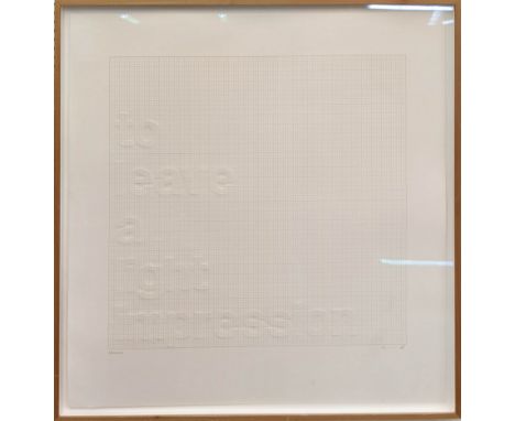 DARREN ALMOND (British, b.1971) 'A Light Impression', embossed silkscreen print on Velin Arches Blanc 300gsm paper, from an e