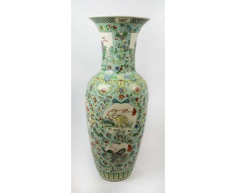 CHINESE VASE, of substantial size, famille verte ceramic, 100cm H. 