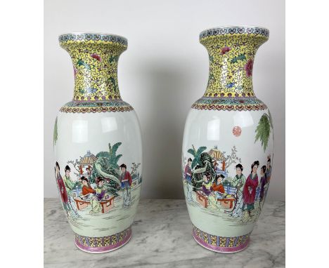 CHINESE VASES, a pair, Republic period ceramic, 62cm H. (2) 
