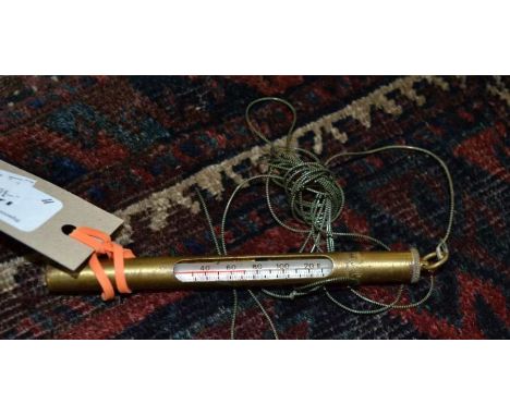 Hardy Bros, England, 5" Brass Anglers Water Testing Thermometer - original condition
