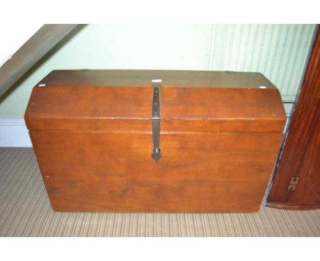 A possibly imported hard-wood dome top trunk
