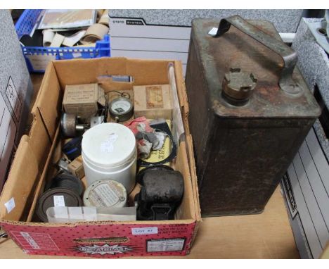 Motoring accessories and tools to include dials from a 1931 Austin 7