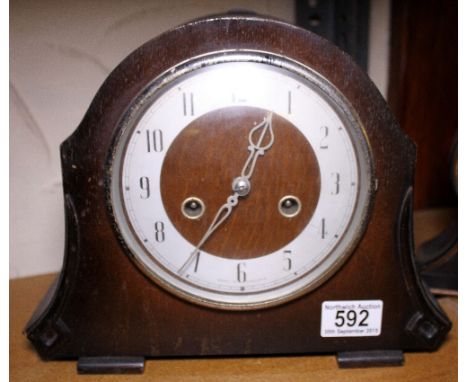 Mahogany cased chiming mantel clock