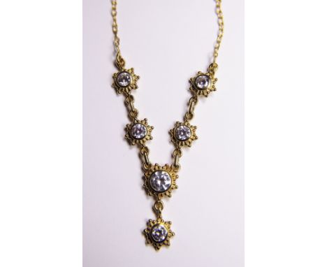 Sterling silver gold plated multi stone necklace, RRP £100