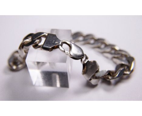 Heavy sterling silver gents curb bracelet  