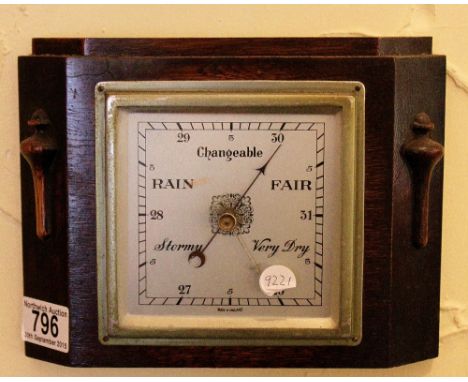 Wood cased aneroid barometer 