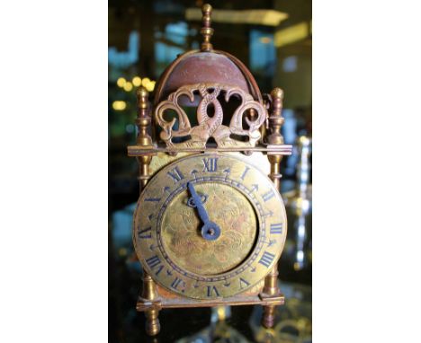 Electrical movement brass lantern clock 