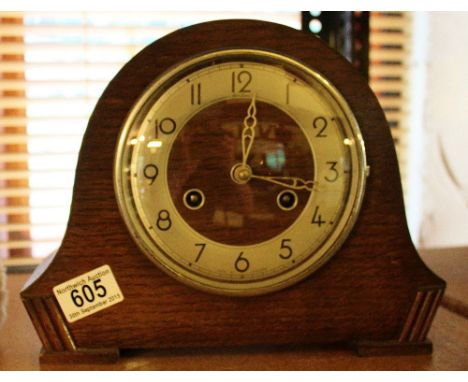 Mahogany cased Bentima chiming mantel clock 