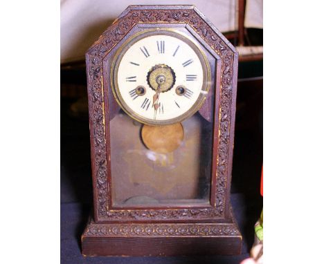 Wooden cased chiming mantel clock