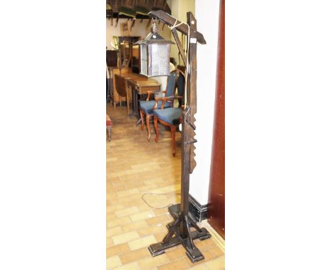 Oak hanging standard lamp