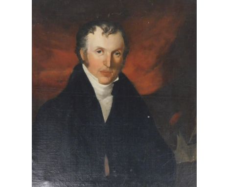 Early 19thC English School.  Head and shoulders portrait of a gentleman, oil on canvas, 72cm x 61cm.