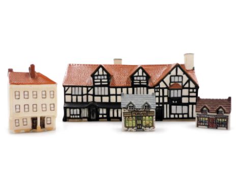 A W H Goss model of Shakespeare's house, together with a model of the house in Lichfield in which Dr Samuel Johnson was born,