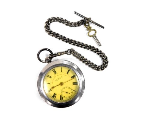 An Edward VII gentleman's silver cased pocket watch, the "Express English Lever", J G Graves, Sheffield, open faced, key wind