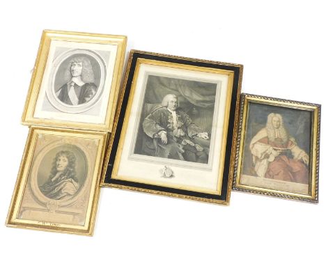 Four 18th/19thC portrait engravings, comprising Sir William Temple, an unidentified gentleman, The Right Honourable Sir John 