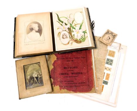 A Victorian portrait photograph album, containing various photographs, together with English Celebrities of the 19thC, part o