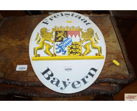 A oval enamel sign Freistaat Bayern