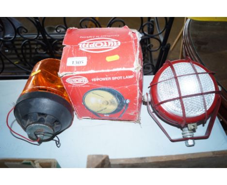 A High Power spot lamp; and a warning light 