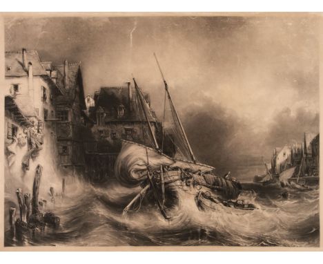 * Portraits. A Collection of approximately 90 prints, mostly 19th century, mezzotint portraits and genre scenes, including ex