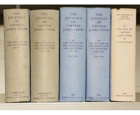 Cook (James). The Journals of Captain James Cook on his Voyages of Discovery, edited by J. C. Beaglehole, 5 text volumes only